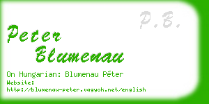 peter blumenau business card